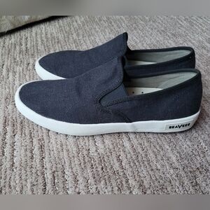 SEAVEES BAJA SLIP-ON SHOES SNEAKERS LINEN BLACK 8 / 8.5